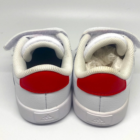 Adidas Kids’ VL Court 3.0 CF Sneakers Size 6K White/Navy/Red - Picture 5 of 12